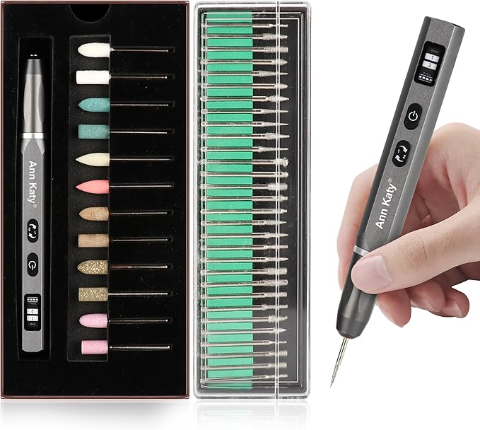 Ann Katy Wireless Engraving Pen Kit for Metal Jade Wood Glass Plastic,Engrave 50+ Surfaces,Precision Tool for Artists & DIY,Unique Gifts for Teens Adults Beginner