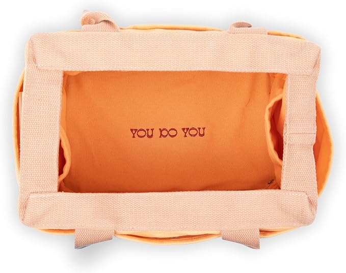 Soolla Studio Bag: Art Supply Storage Organizer & Pottery Tool Bag, Washable Craft Tote, Knitting Yarn, Crochet Projects, 30 Pockets, 15+ Canvas Colors, Artist Gift for Adults (Creamsicle Crush)