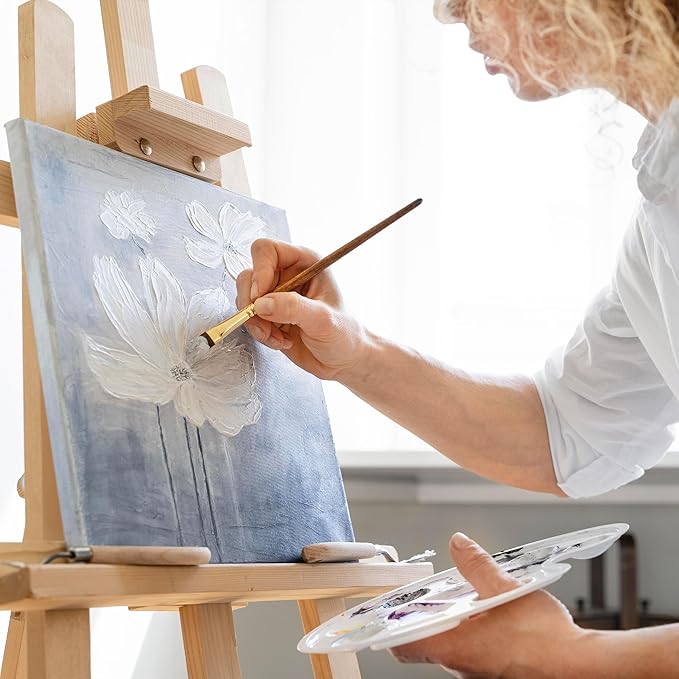Halobios Stretched Canvases for Painting with 4x4 Inch, 6x6 Inch, 8x10 Inch, 3 Packs Pinting Blank Canvases for Acrylics,Oils & Other Painting Media, 5/8 Inch Profile 100% Cotton Artist Framed Canvas