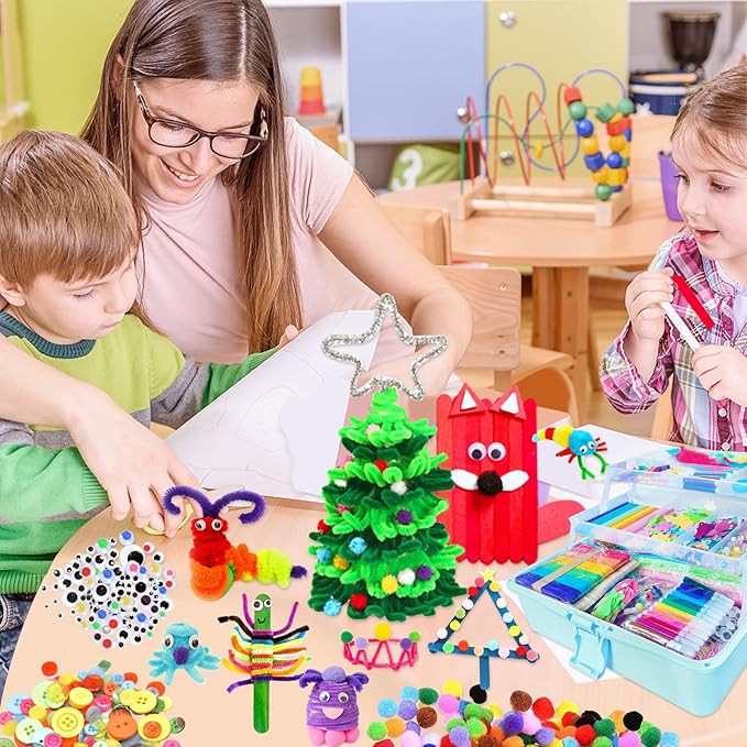 Itopstar 3000+ pcs Arts and Crafts Supplies for Kids | Craft Kit Box for Kids Age 4-5, 4-8, 6-8, 8-12 | Craft Supplies & Materials Crafts Set Toys Art Box Gifts
