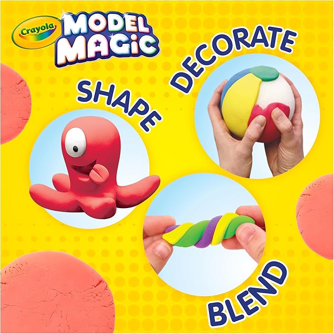 Crayola Model Magic (30 Pack), Air‑Dry Modeling Material for Kids, Soft Modeling Clay Alternative for Arts & Crafts, 15 Colors, 1 oz Packs, Classroom Supplies