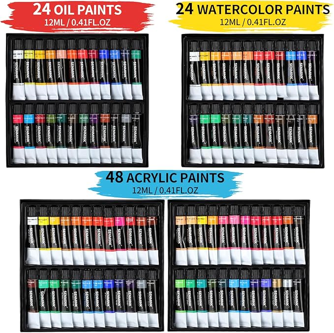 187Pcs Professional All-in-One Art Painting Kit with Aluminum & Beech Wood Easel, 96 Acrylic, Watercolor & Oil Paint Set, Complete Art Supplies Painting Set for Adults, Artists, Beginners