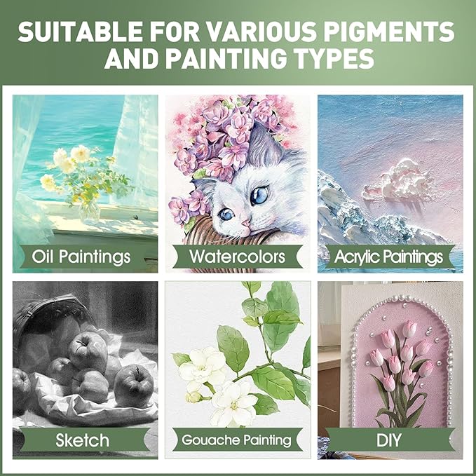 ESRICH Stretched Canvas for Painting 24x36 Inch, 3Pack Large Canvas for Painting, Primed Acid-Free Cotton Blank Canvases, Art Paint Canvases for Oil Paint,Watercolor,Acrylic Paint,Gouache and Tempera.
