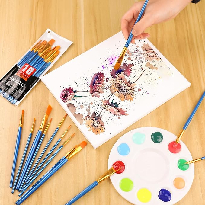 AROIC Paint Brushes Palette Set,24 Pack/240Pcs Acrylic Paint Brushes and 24 Palettes, Professional Artist Brushes, Finger and Face Painting Oil Painting Watercolor Kid's and Adult Painting Art Set.