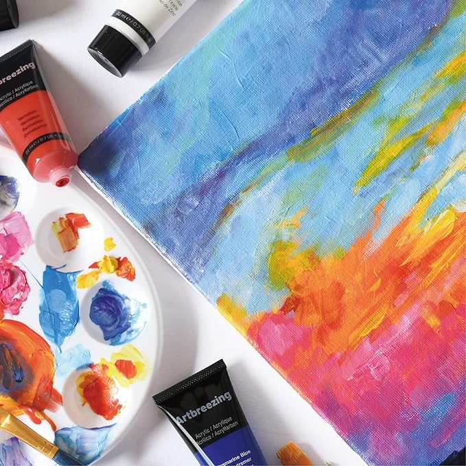 Acrylic Paint Set,48 Colors 0.74 oz/22ml Tubes,Highly Pigment Art Paints for Canvas,Wood,Fabric,Paper, Giftable Choice for Artists,Beginner to Pro (48 Colors)