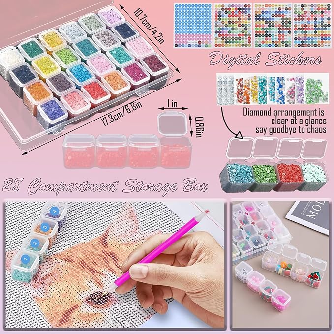 NLXCXUCY 244Pcs Diamond Art Accessories Kit All-Inclusive Diamond Painting Tool Set with A3 Diamond Painting Light Pad,Diamond Art Sealer Glue, Diamond Correction Pens, Storage Box for DIY Craft