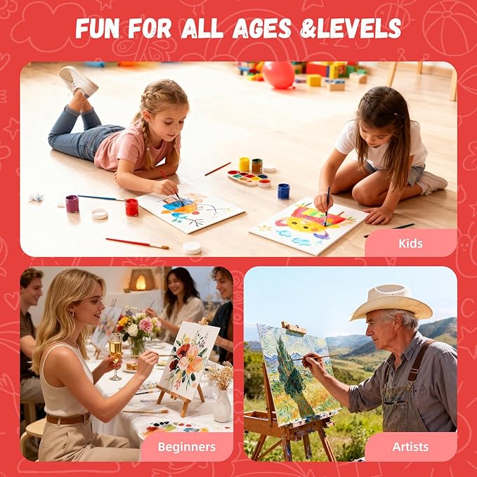 Simetufy 72 Pack 8 x 10 inch Canvas Boards for Painting Flat Canvas Panels Bulk Value Pack for Classes and Parties 100% Cotton for Acrylics Paint