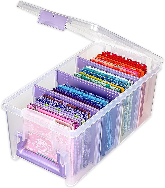ArtBin Semi Satchel Portable Craft Organizer with 3 Dividers - Clear Plastic Storage Case for Art & Craft Supplies