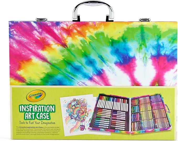Crayola Inspiration Art Case Coloring Set - Tie-Dye (140ct), Art Supplies Set For Kids, Travel Drawing Kit, Gift for Girls & Boys, Ages 5+ [Amazon Exclusive]