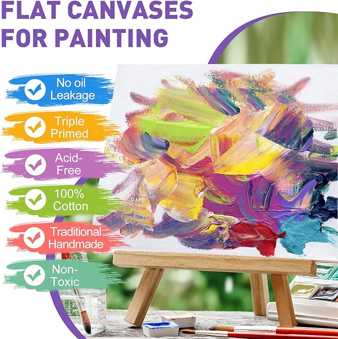 ESRICH 48 Pack Canvas for Painting 11x14, Canvas Boards for Painting Cotton Primed Acid Free Blank Canvas Panels for Oil Paint, Watercolor, Acrylic Paint, Gouache and Tempera.