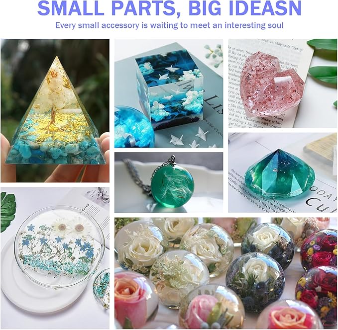 KISREL Epoxy Resin Kit for Beginners, Resin Kit with Molds, 32OZ Epoxy Kit wiht Dried Flowers, Measuring Cups and Resins Supplies