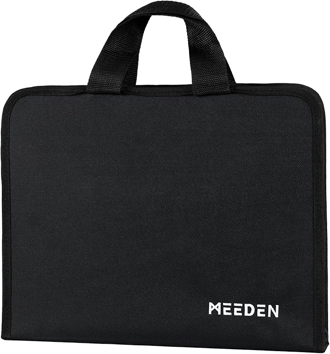 MEEDEN Sketch Bag: Portable Artist Sketch Portfolio Case for 9" x 12" Sketchbook & Watercolor Pads - Zippered Art Travel Bag for Brushes, Pens, Pencils & Art Supplies