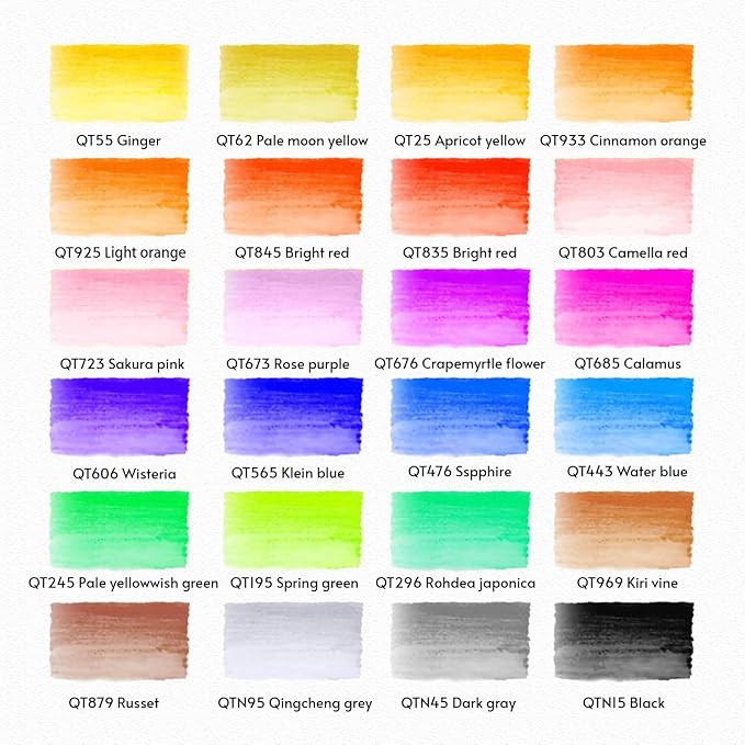 TOSHARE 24 Colors Blendable Watercolor Markers for Adults 2026 Professional Double Tip Paint Pens with 1 Water Brush Pen Water Based Coloring Pens Drawing Markers Set with Flexible Brush Tip