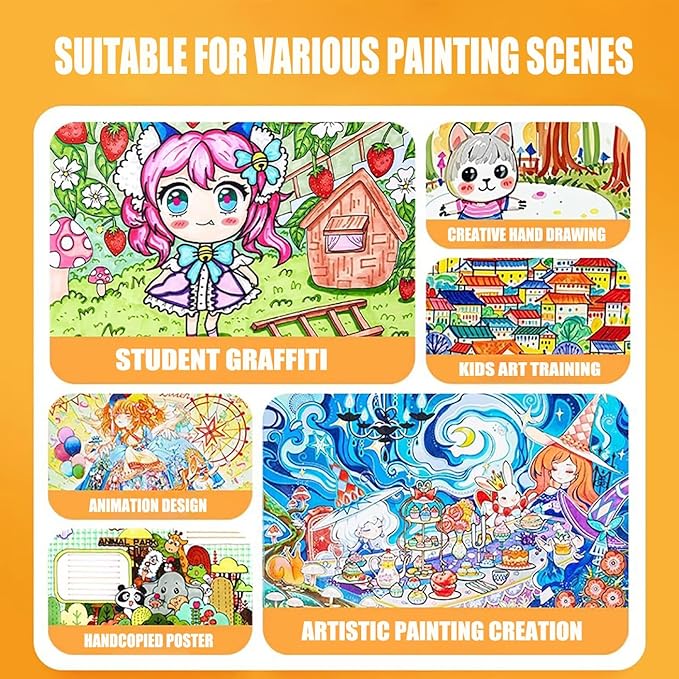 Alcohol Markers 262 Colors with Base Drawing Pen Dual Tip Art Markers for Sketch Anime Illustrations