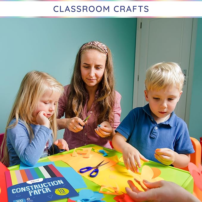 Alitte Construction Paper Assorted Colors - (600 Sheets, 9x12), Craft Paper, 10 Bright Colors - Bulk Pack Arts & Crafts Projects - Colored Paper for Preschool, Home, and Classroom Supplies