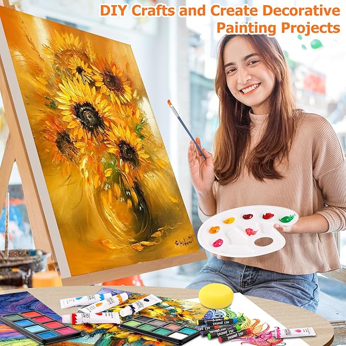 Soucolor Mother Day Birthday Gifts, Art Kits Art Sets, Aesthetic Cute Preppy Stuff Art Supplies, 192-Pack Deluxe Drawing Stuff with Acrylic Pad, Watercolor Book and Sketch Book, Canvases, Brushes
