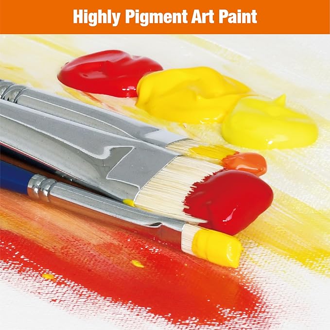 Acrylic Paint Set, 24 Colors 0.74 oz/22ml Tubes, Highly Pigment Art Paints for Canvas, Wood, Fabric, Paper, Giftable Choice for Artists, Beginner to Pro