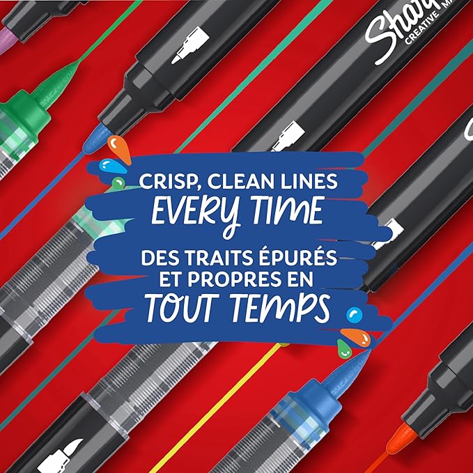 Sharpie Creative Markers Variety Pack, Water-Based Acrylic Paint Markers, Assorted Tips and Colors, 36 Count - Works on Paper, Metal, Wood, Ceramic, Glass, Rock, Canvas (Pack of 6)