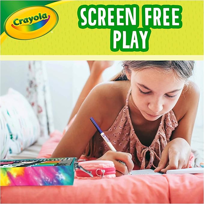 Crayola Inspiration Art Case Coloring Set - Tie-Dye (140ct), Art Supplies Set For Kids, Travel Drawing Kit, Holiday & Christmas Gift for Girls & Boys, Ages 5+ [Amazon Exclusive], Pack of 4