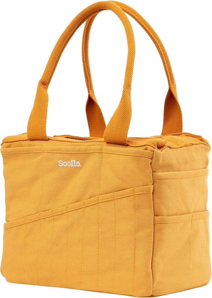 Soolla Studio Bag: Pottery Tool Bag & Craft Storage, Art Supply Organizer, Washable Tote, Knitting Yarn, Crochet Projects, 30 Pockets, 20+ Canvas Colors, Gift For Artists & Teachers (Sedona)