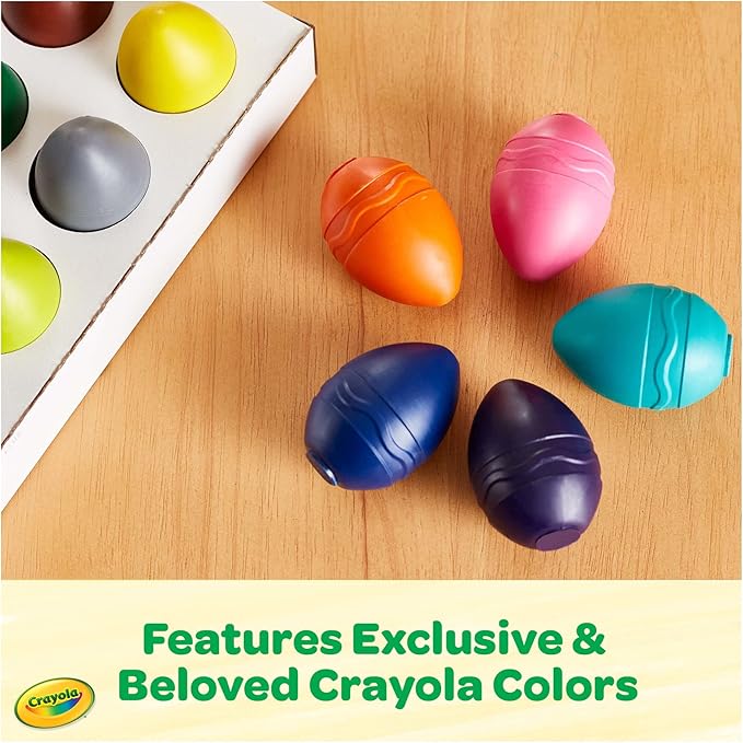 Crayola Large Egg Crayons (12ct), Jumbo Washable Crayons for Toddlers, Spring Craft Supplies, Small Egg Gift, Ages 1+