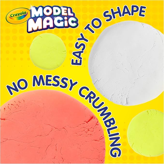 Crayola Model Magic (30 Pack), Air‑Dry Modeling Material for Kids, Soft Modeling Clay Alternative for Arts & Crafts, 15 Colors, 1 oz Packs, Classroom Supplies