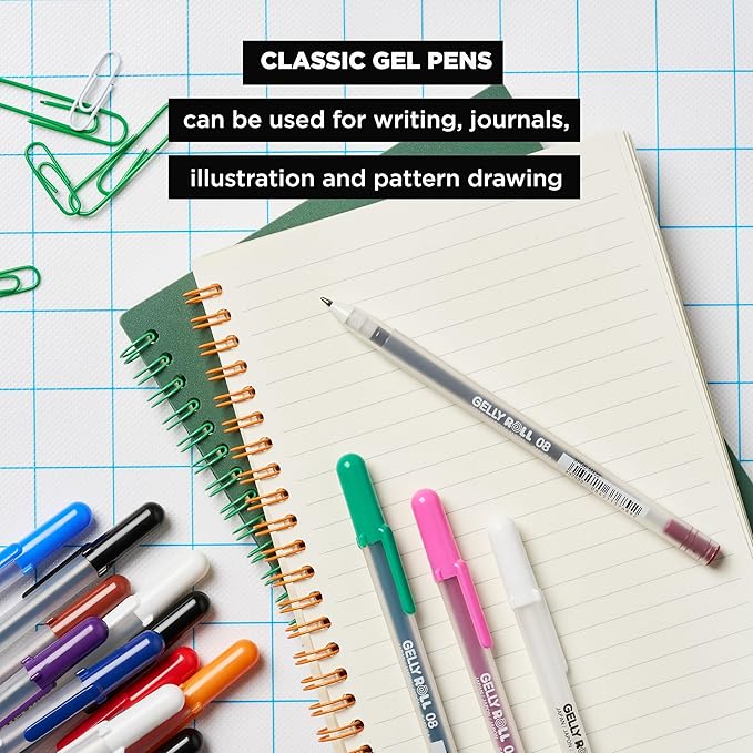 SAKURA Gelly Roll Gel Pens - Gift Set - Ink Pen Set for Journaling, Art, Calligraphy, or Drawing - Assorted Point Sizes with Storage Case - Assorted Colored Ink with Special Effects - 74 Pack