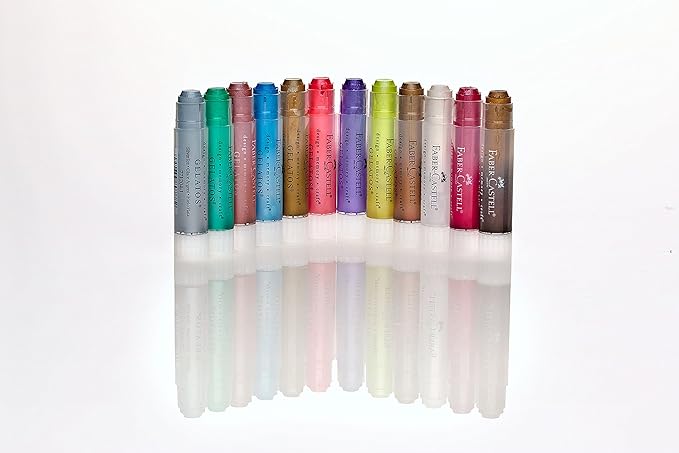 Faber-Castell Gelatos Colors Set, Metallics - Water Soluble Pigment Crayons