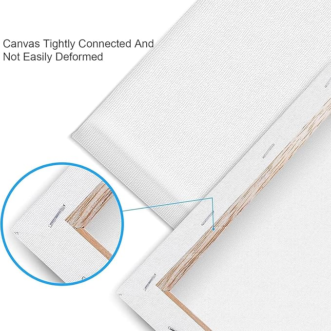 ESRICH Stretched Canvas for Painting 11x14 Inch, 36 Pack Blank Canvas -5/8 in Profile Primed Cotton White Canvases for Painting for Oil & Acrylic Paint