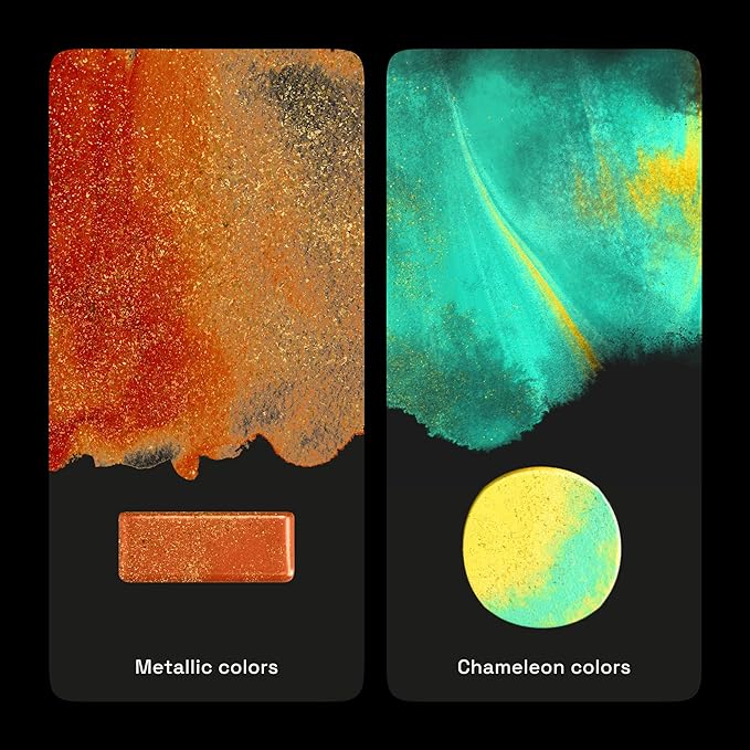 ARTISTRO 18 Metallic Color Watercolor Paint Set - Portable Paint Art Kit with Palette and Brush Pens - Travel Water Color Set for Adults, Professionals, Kids - Art and Painting Supplies - Gift Idea