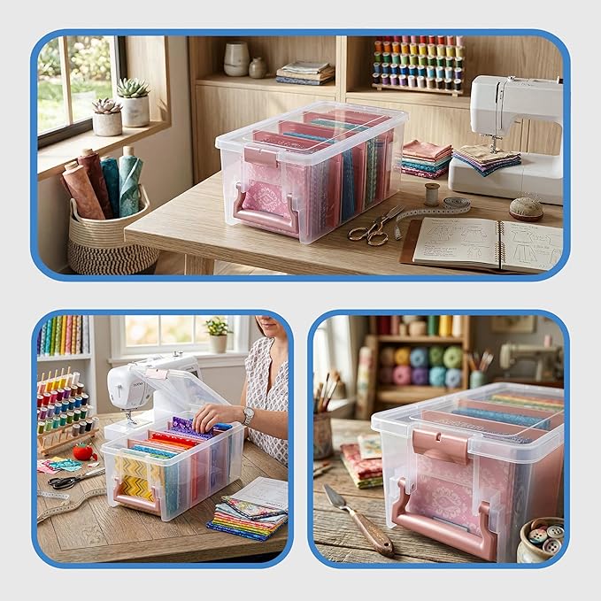 ArtBin Semi Satchel Portable Craft Organizer with 3 Dividers - Clear Plastic Storage Case for Art & Craft Supplies